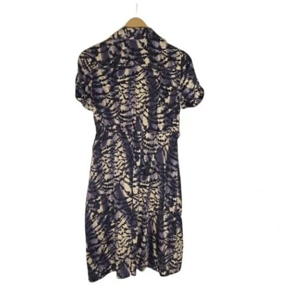 Alfani Button Down Purple  Abstract Animal Print Business Casual Shirt Dress - Picture 3 of 7